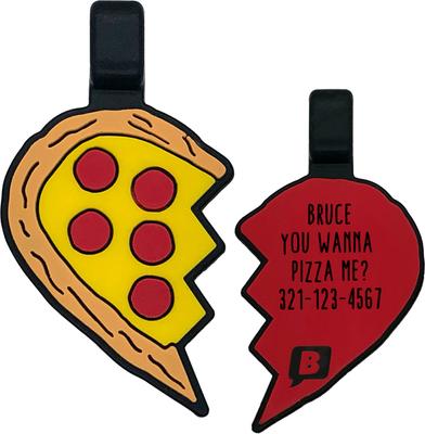 Show full view: Besties Pizza Your Heart Jingle-Free Silicone Dog ID Tag slide 1 of 5