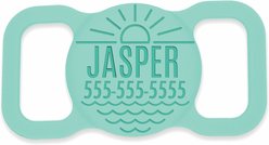 Besties Salt & Sun Design Silicone Customized AirTag Holder, Aqua