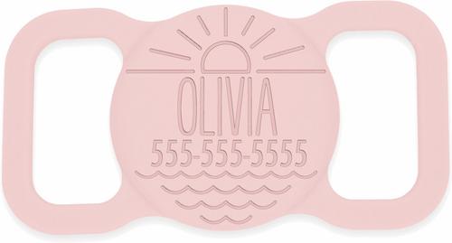 Show full view: Besties Salt & Sun Design Silicone Customized AirTag Holder, Blush slide 1 of 6