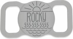 Besties Salt & Sun Design Silicone Customized AirTag Holder, Grey