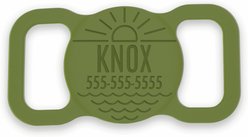 Besties Salt & Sun Design Silicone Customized AirTag Holder, Olive