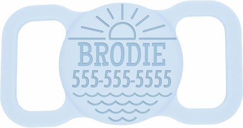 Show full view: Besties Salt & Sun Design Silicone Customized AirTag Holder, Sky Blue slide 1 of 5