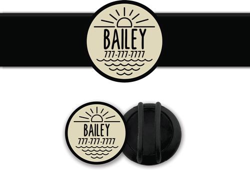 Show full view: Besties Salt & Sun Design Slide-On Jingle-Free Silicone Cat & Dog ID Tag with AirTag Holder, Cream slide 1 of 8