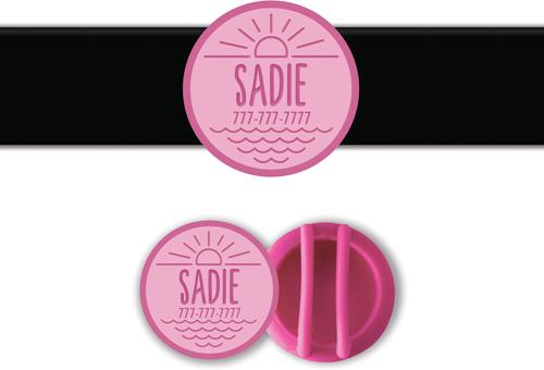 Show full view: Besties Salt & Sun Design Slide-On Jingle-Free Silicone Cat & Dog ID Tag with AirTag Holder, Flamingo Pink slide 1 of 9