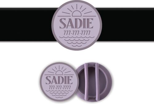 Show full view: Besties Salt & Sun Design Slide-On Jingle-Free Silicone Cat & Dog ID Tag with AirTag Holder, Heather Purple slide 1 of 8