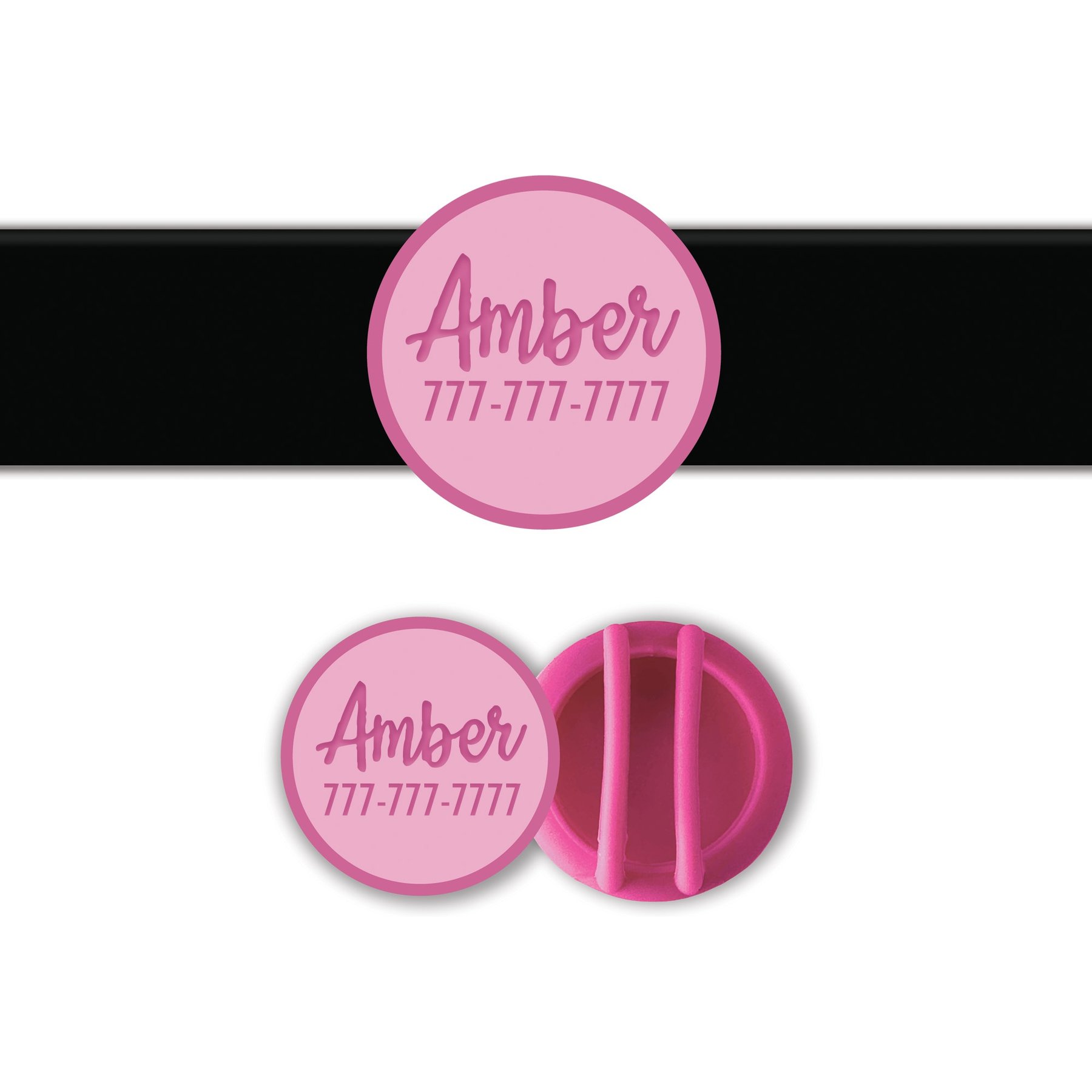 Besties Slide-On Cat & Dog ID Tag, Flamingo Pink