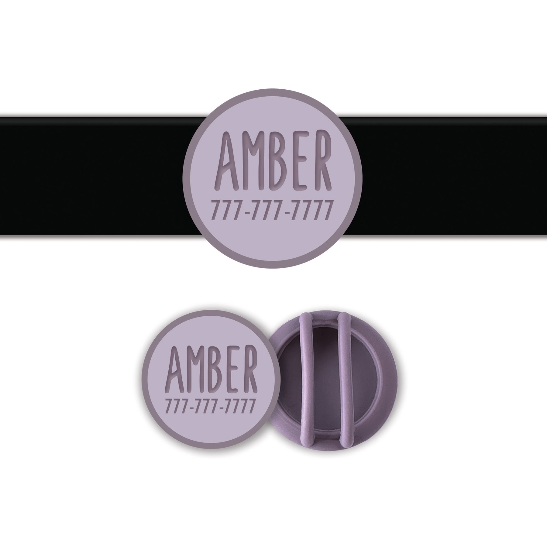 Besties Slide-On Cat & Dog ID Tag, Heather Purple