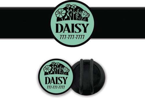 Show full view: Besties Superbloom Design Slide-On Jingle-Free Silicone Cat & Dog ID Tag with AirTag Holder, Aqua slide 1 of 8