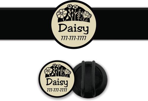 Show full view: Besties Superbloom Design Slide-On Jingle-Free Silicone Cat & Dog ID Tag with AirTag Holder, Cream slide 1 of 8