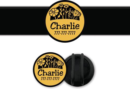 Show full view: Besties Superbloom Design Slide-On Jingle-Free Silicone Cat & Dog ID Tag with AirTag Holder, Mustard Yellow slide 1 of 9