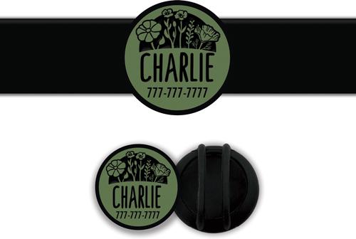 Show full view: Besties Superbloom Design Slide-On Jingle-Free Silicone Cat & Dog ID Tag with AirTag Holder, Sage slide 1 of 8