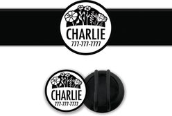 Besties Superbloom Design Slide-On Jingle-Free Silicone Cat & Dog ID Tag with AirTag Holder, White