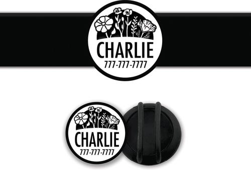 Show full view: Besties Superbloom Design Slide-On Jingle-Free Silicone Cat & Dog ID Tag with AirTag Holder, White slide 1 of 8