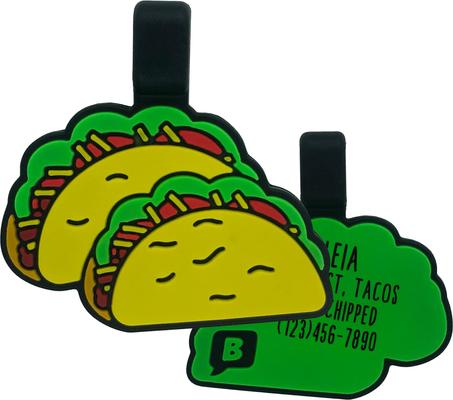 Show full view: Besties Tacos Silicone Jingle-Free Silicone Dog ID Tag slide 1 of 5