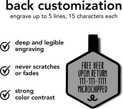 Besties Wildflowers Design Jingle-Free Silicone Dog ID Tag, Flamingo Pink slide 2 of 8