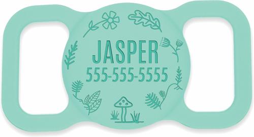 Show full view: Besties Woodland Design Silicone Customized AirTag Holder, Aqua slide 1 of 5