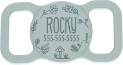 Besties Woodland Design Silicone Customized AirTag Holder, Grey