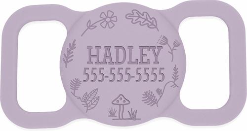 Show full view: Besties Woodland Design Silicone Customized AirTag Holder, Lilac slide 1 of 5