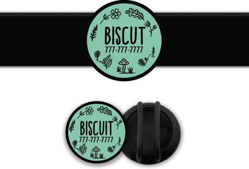 Show full view: Besties Woodland Design Slide-On Jingle-Free Silicone Cat & Dog ID Tag with AirTag Holder, Aqua slide 1 of 9