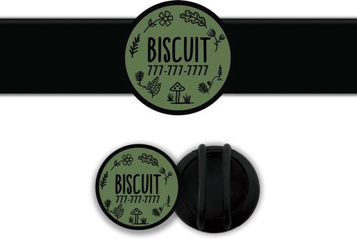 Show full view: Besties Woodland Design Slide-On Jingle-Free Silicone Cat & Dog ID Tag with AirTag Holder, Sage slide 1 of 8