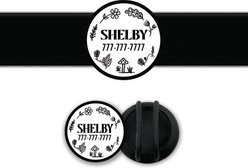 Besties Woodland Design Slide-On Jingle-Free Silicone Cat & Dog ID Tag with AirTag Holder, White