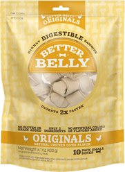 Better Belly Originals Bones Highly-Digestible Rawhide Chicken Liver Flavor Dog Treat Chew, Small, 10 count