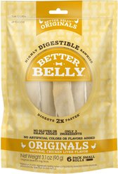 Better Belly Originals Rolls Chicken Liver Flavor Highly-Digestible Rawhide Dog Treat Chew, 6 count