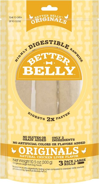 Better Belly Highly Digestible Rawhide Small Roll Chews Treat Your Dog to a Chew with NO Artificial Colors or Flavors　並行輸入品 Better Better Belly Rawhide Chews - Highly Digestible Dog Treats