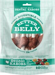 Better Belly Dental Kabobs Chicken & Spearmint Flavor Dental Dog Treats, 10 count