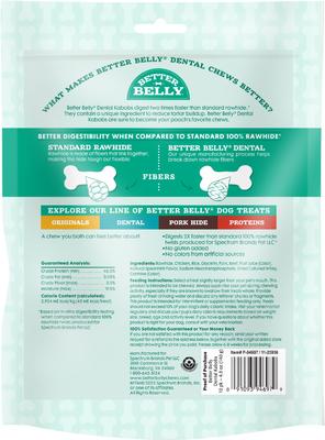 Show full view: Better Belly Dental Kabobs Chicken & Spearmint Flavor Dental Dog Treats, 10 count slide 3 of 12