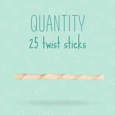Show full view: Better Belly Twist Sticks Fresh Breath Spearmint Flavor Highly Digestible Rawhide Dental Dog Treat Chew, 25 count slide 4 of 13