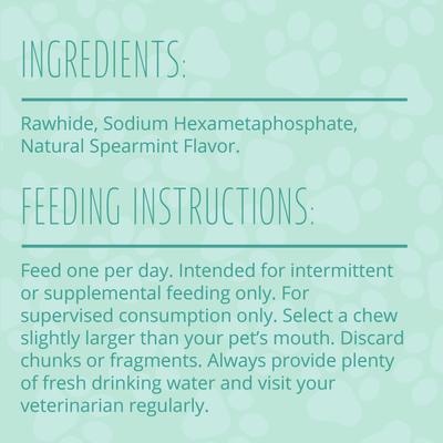 Show full view: Better Belly Twist Sticks Fresh Breath Spearmint Flavor Highly Digestible Rawhide Dental Dog Treat Chew, 25 count slide 8 of 13