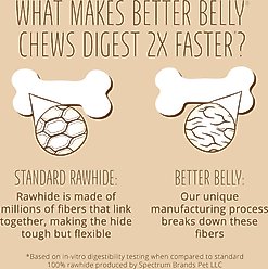 Better Belly Proteins Rolls with Real Peanut Butter Highly Digestible Rawhide Dog Treat Chew, Small, 6 count slide 2 of 9
