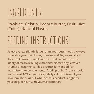 Show full view: Better Belly Proteins Rolls with Real Peanut Butter Highly Digestible Rawhide Dog Treat Chew, Small, 6 count slide 6 of 12