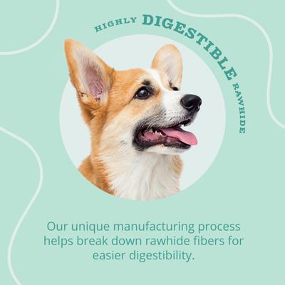 Show full view: Better Belly Triple Action Ridges Rolls Spearmint Flavor Highly Digestible Rawhide Dental Dog Treat Chew, Small, 10 count slide 9 of 12