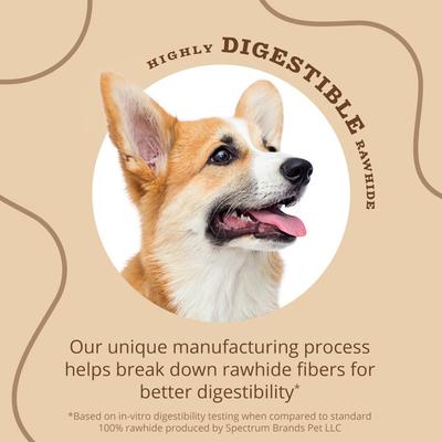 Show full view: Better Belly Kabobs Highly Digestible Rawhide Real Peanut Butter Dog Treat Chews, 10 count slide 10 of 13