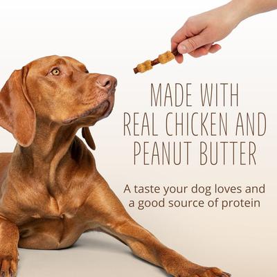 Show full view: Better Belly Kabobs Highly Digestible Rawhide Real Peanut Butter Dog Treat Chews, 10 count slide 9 of 13