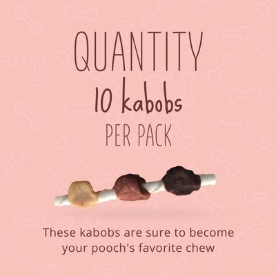 Show full view: Better Belly Triple Flavor Kabobs Pork, Beef, & Chicken Highly Digestible Rawhide Dog Treat Chews, 10 count slide 8 of 13