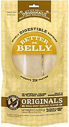 Better Belly Originals Rolls Highly Digestible Rawhide Real Beef Sirloin Flavor Dog Treat Chew, Large, 3 count