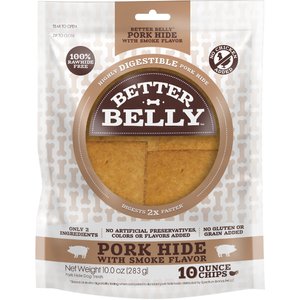 Better Belly Pork Hide Smoke Flavor Dog Treat Chew Chips, 10-oz bag