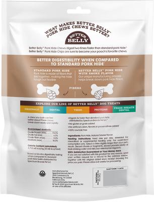Show full view: Better Belly Pork Hide Smoke Flavor Dog Treat Chew Chips, 10-oz bag slide 3 of 11