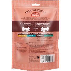 Better Belly Proteins Rolls with Real Venison Highly Digestible Rawhide Dog Treat Chew, Small, 6 count