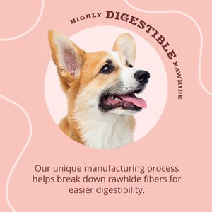 Better Belly Proteins Rolls with Real Venison Highly Digestible Rawhide Dog Treat Chew, Small, 6 count