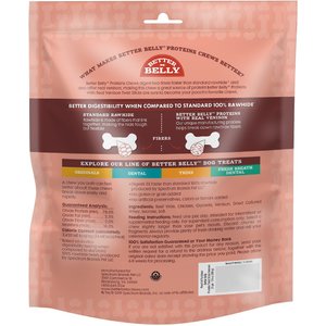 Better Belly Proteins Twist Sticks with Real Venison Highly Digestible Rawhide Dog Treat Chew, 25 count