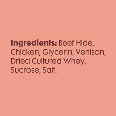 Show full view: Better Belly Proteins Twist Sticks with Real Venison Highly Digestible Rawhide Dog Treat Chew, 25 count slide 7 of 12