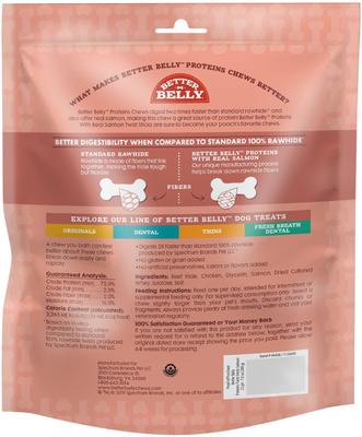 Show full view: Better Belly Proteins Twist Sticks with Real Salmon Highly Digestible Rawhide Dog Treat Chew, 25 count slide 3 of 8
