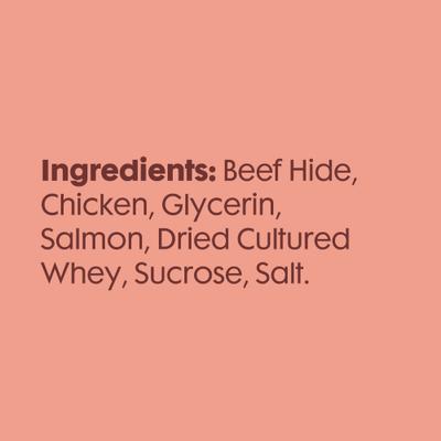 Show full view: Better Belly Proteins Twist Sticks with Real Salmon Highly Digestible Rawhide Dog Treat Chew, 25 count slide 4 of 8