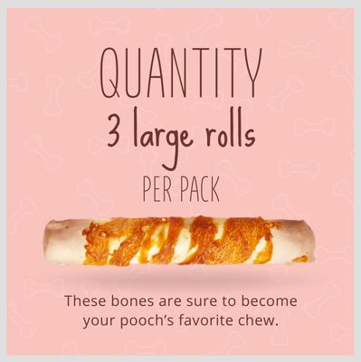 Show full view: Better Belly Proteins Rolls with Real Lamb Highly Digestible Rawhide Dog Treat Chew, Large, 3 count slide 4 of 13