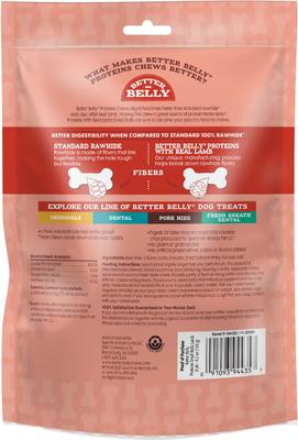 Show full view: Better Belly Proteins Rolls with Real Lamb Highly Digestible Rawhide Dog Treat Chew, Small, 6 count slide 3 of 12