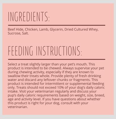 Show full view: Better Belly Proteins Rolls with Real Lamb Highly Digestible Rawhide Dog Treat Chew, Small, 6 count slide 9 of 12